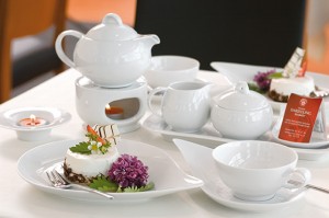 Savoy Dekor weiß uni Tee