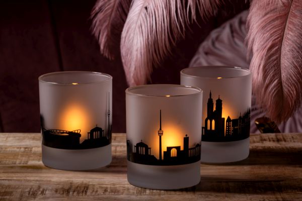 Glas Timo 25 cl als Windlicht satiniert, Stimmung