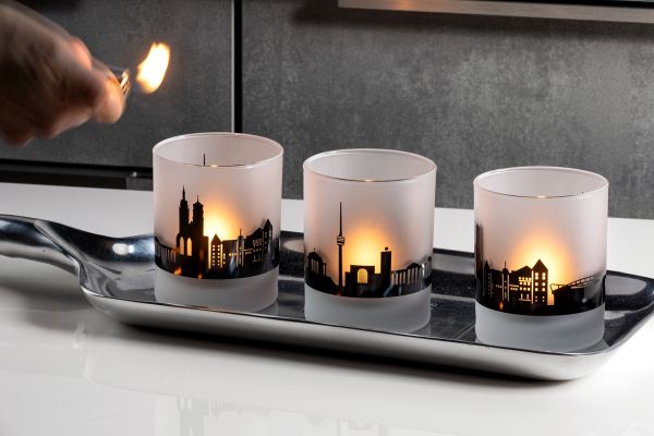 Glas Timo 25 cl als Windlicht satiniert, Stimmung